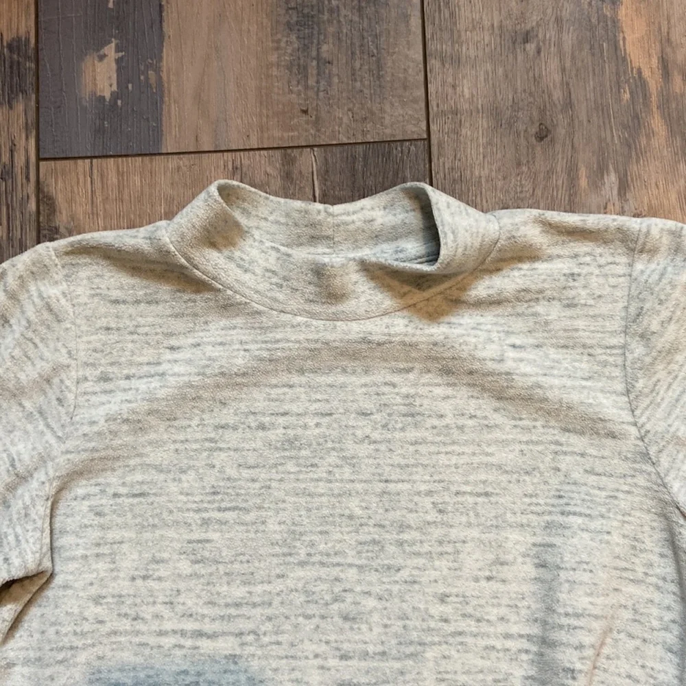 Old Navy Girls Mock Neck Tie Fleece Sweater Long-Sleeve Sweatshirt Sz 10/12 Grey
